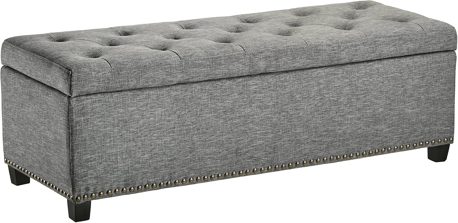 First Hill Thomas Rectangular Storage Ottoman Bench, Large, Brown: Kitchen & Dining