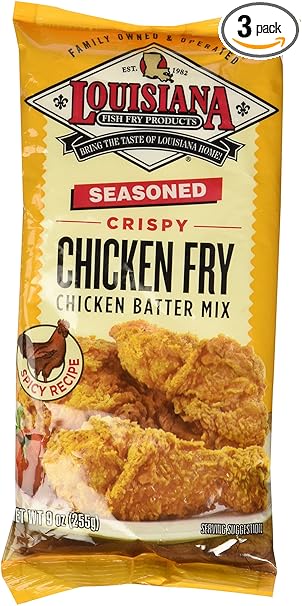 Amazon Com Louisiana Seasoned Crispy Chicken Fry Batter 9oz Pack Of 3 Gourmet Seasoned Coatings Grocery Gourmet Food