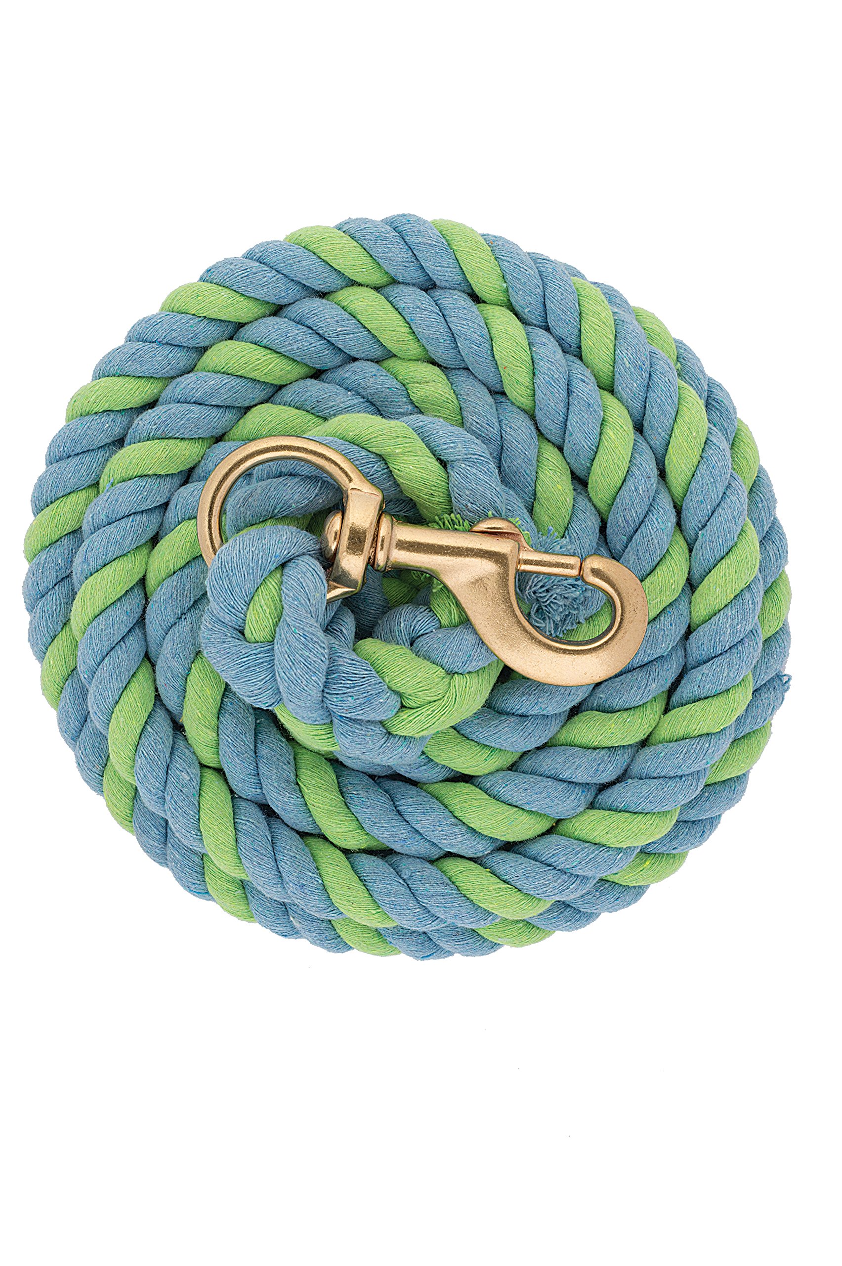 Weaver Leather Cotton Lead Rope, Lime/Blue, 5/8" x 10'