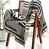 Folkulture Throw Blanket for Couch 50" x 60" |100% Recycled Cotton Couch Chritmas Throw Blanket for Chair, Boho Throws Blankets for Bed,Sofa, Lightweight| Guest Room Must Haves Blanket | Steel Gray