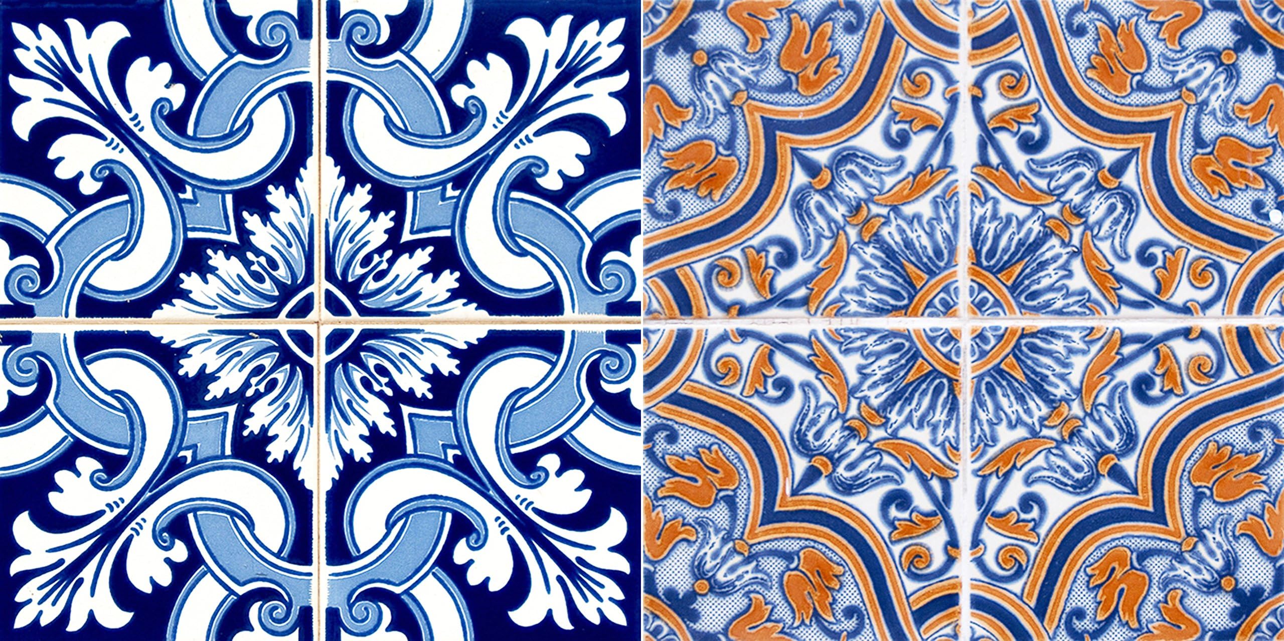 Mi Alma Authentic Tile Stickers 24 PC Set Spanish Design Wall Tile Decal Perfect for Kitchen Backsplash or Bathroom Tiles Vinyl Art Easy to Install Peel and Stick (Mexican Navy Amber H218)