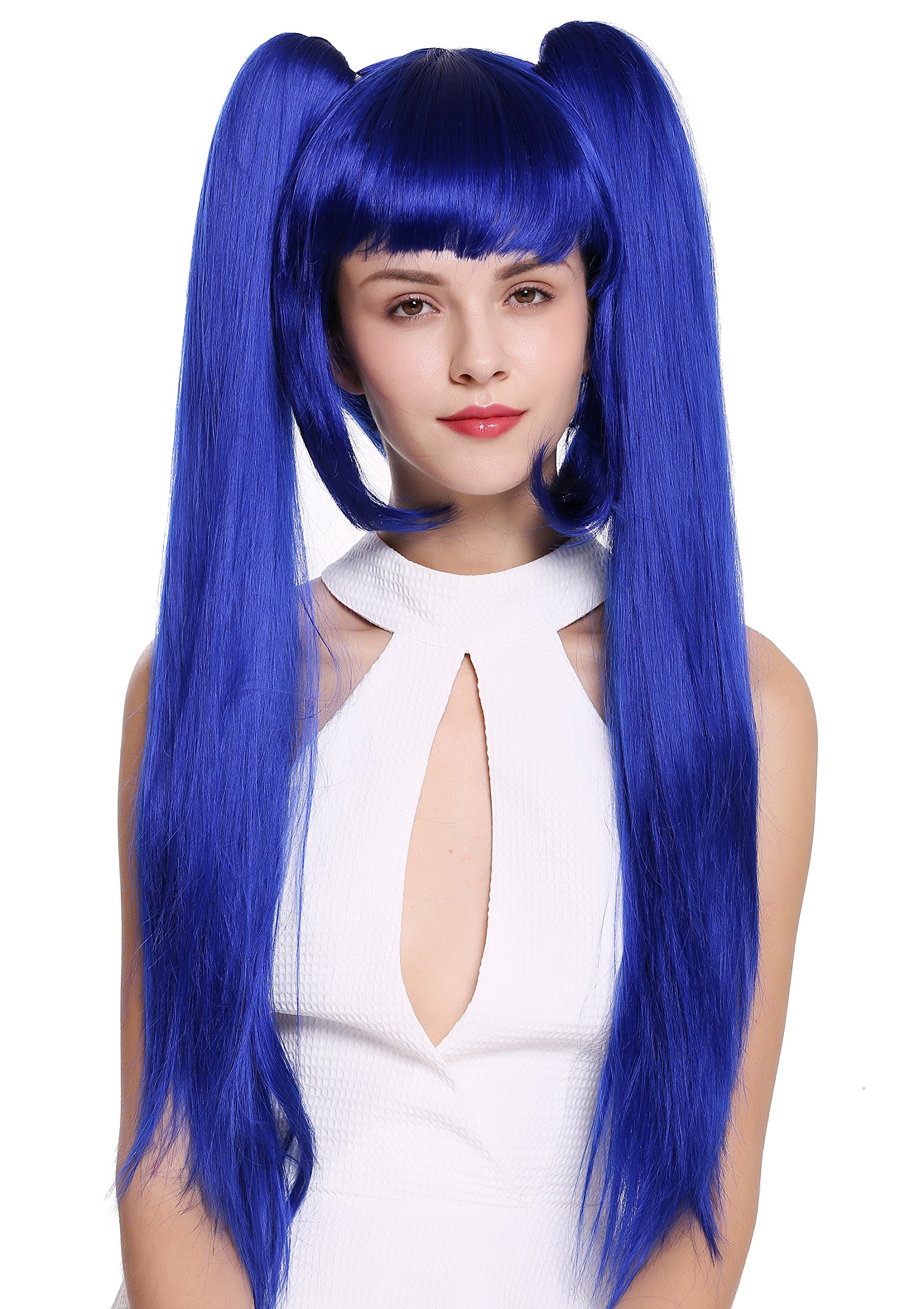 WIG ME UP - ZM-1708-SK22F Lady Quality Wig Cosplay Lolita 2 long pigtails ponytails removeable blue