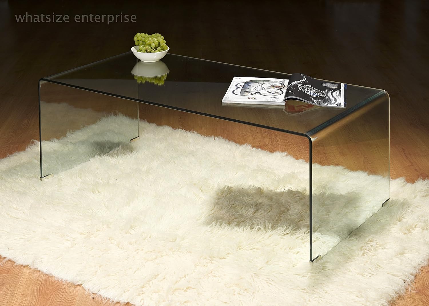 Whatsize Enterprise Long Clear Bent Glass Coffee Table 100cm Glass Coffee Table Amazon Co Uk Kitchen Home