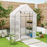 Christow Walk In Greenhouse with Shelves 6ft4in x 4ft7in x 2ft4in view 2
