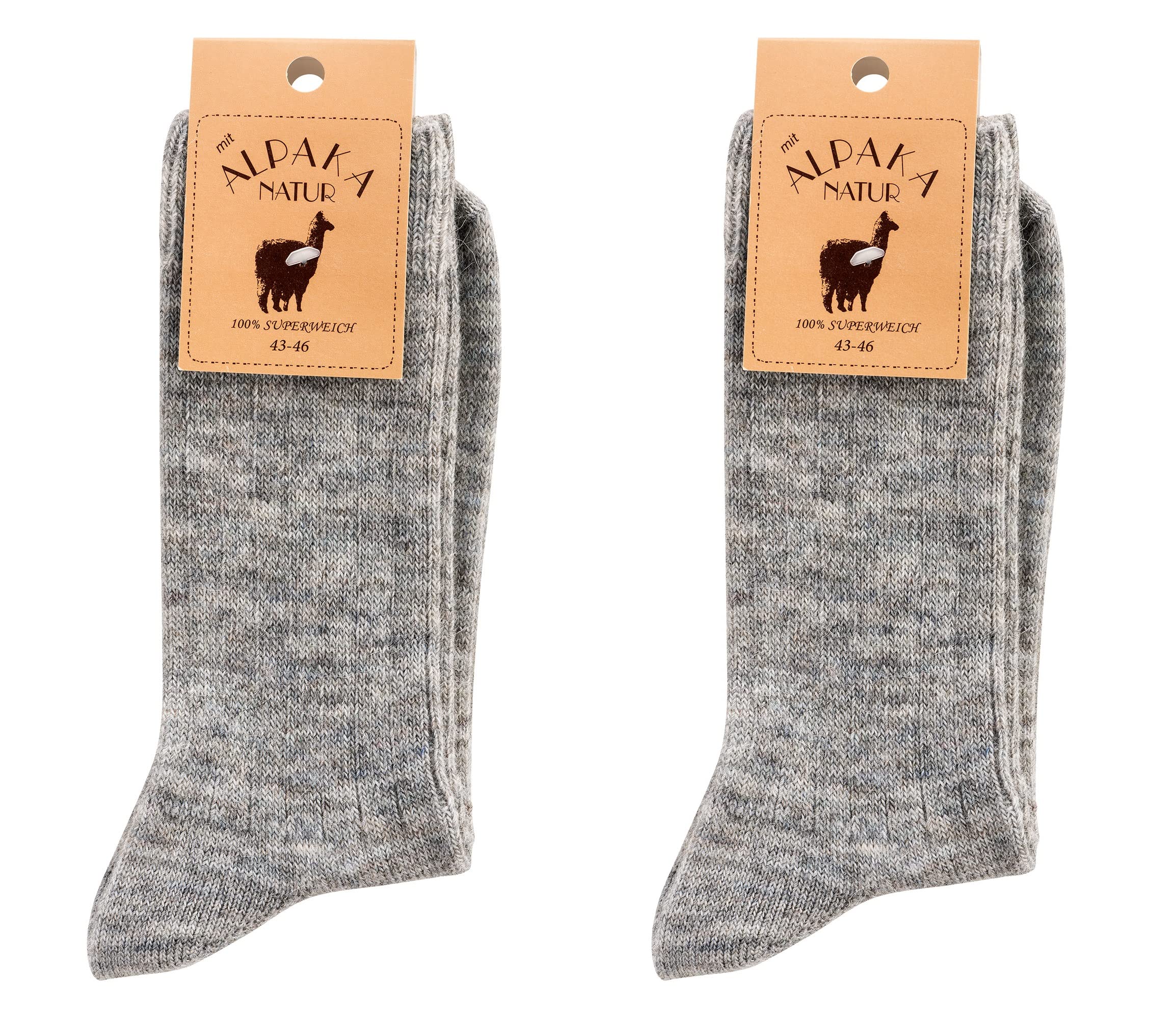 Leo Design Wool Socks, Lambs Wool & Alpaca Blend, 2 pair Norwegian Socks for Men & Women, Thin blend Thermal Socks Winter Walking Boot Dress Socks (Grey, 9-12)