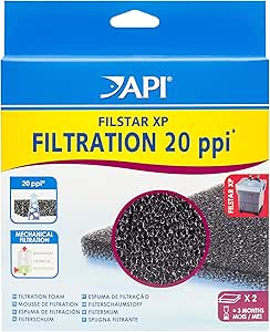 API FILSTAR XP FILTRATION FOAM 20 PPI Aquarium Canister Filter Filtration Pads 2-Count (723A)