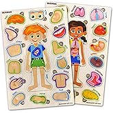 QUOKKA Puzzles for Kids – Montessori Puzzles for Toddlers 3-5 – Preschool Game Learning Human Body Parts Anatomy Skeleton – E