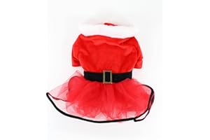 Midlee Mrs. Claus Santa Tutu Dog Dress (Large)