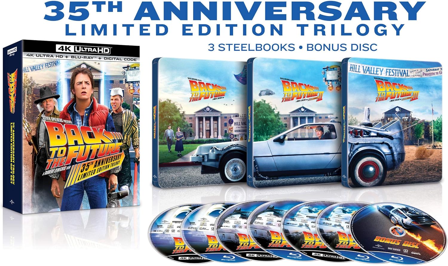 Back to the Future 4k Trilogy Steelbook Set Amazon.co.uk DVD & Bluray