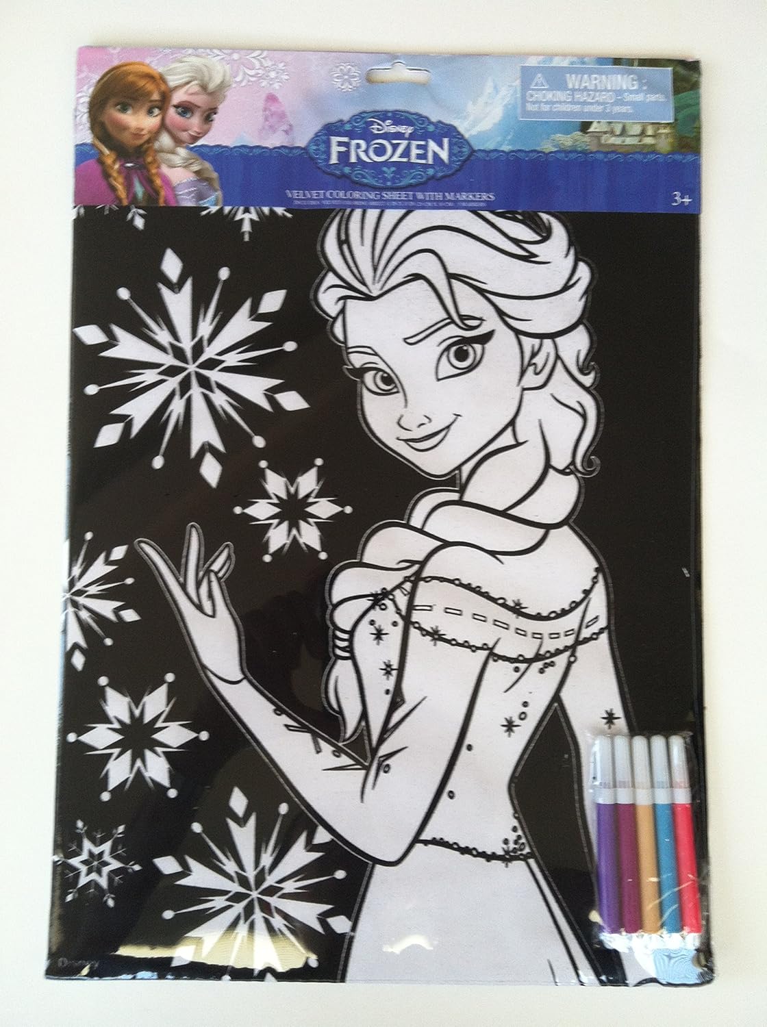 Disney Frozen Elsa Velvet Coloring Sheet With 5 Markers Amazon Co Uk Toys Games