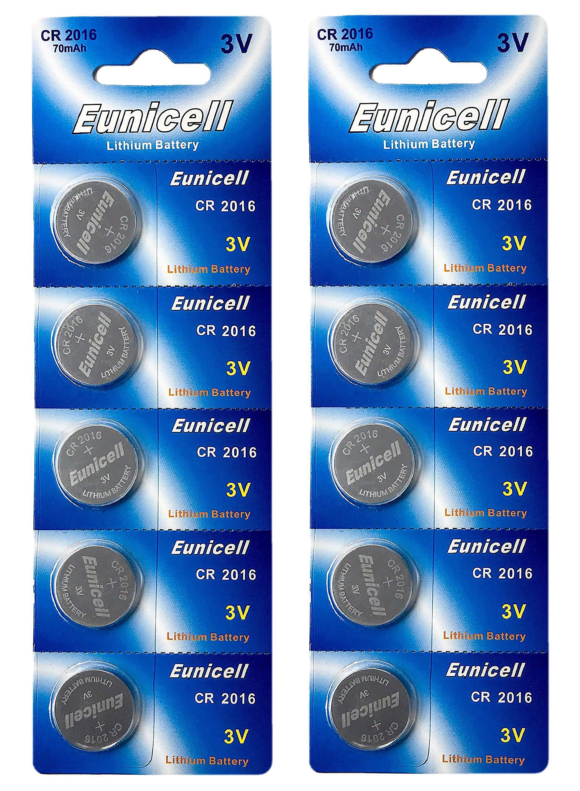 10 x CR2016 3 V 70 mAh Lithium Button Cell (Blister Ercards 5 Batteries 2 Licensed Product – - Batteries Pack of 10.