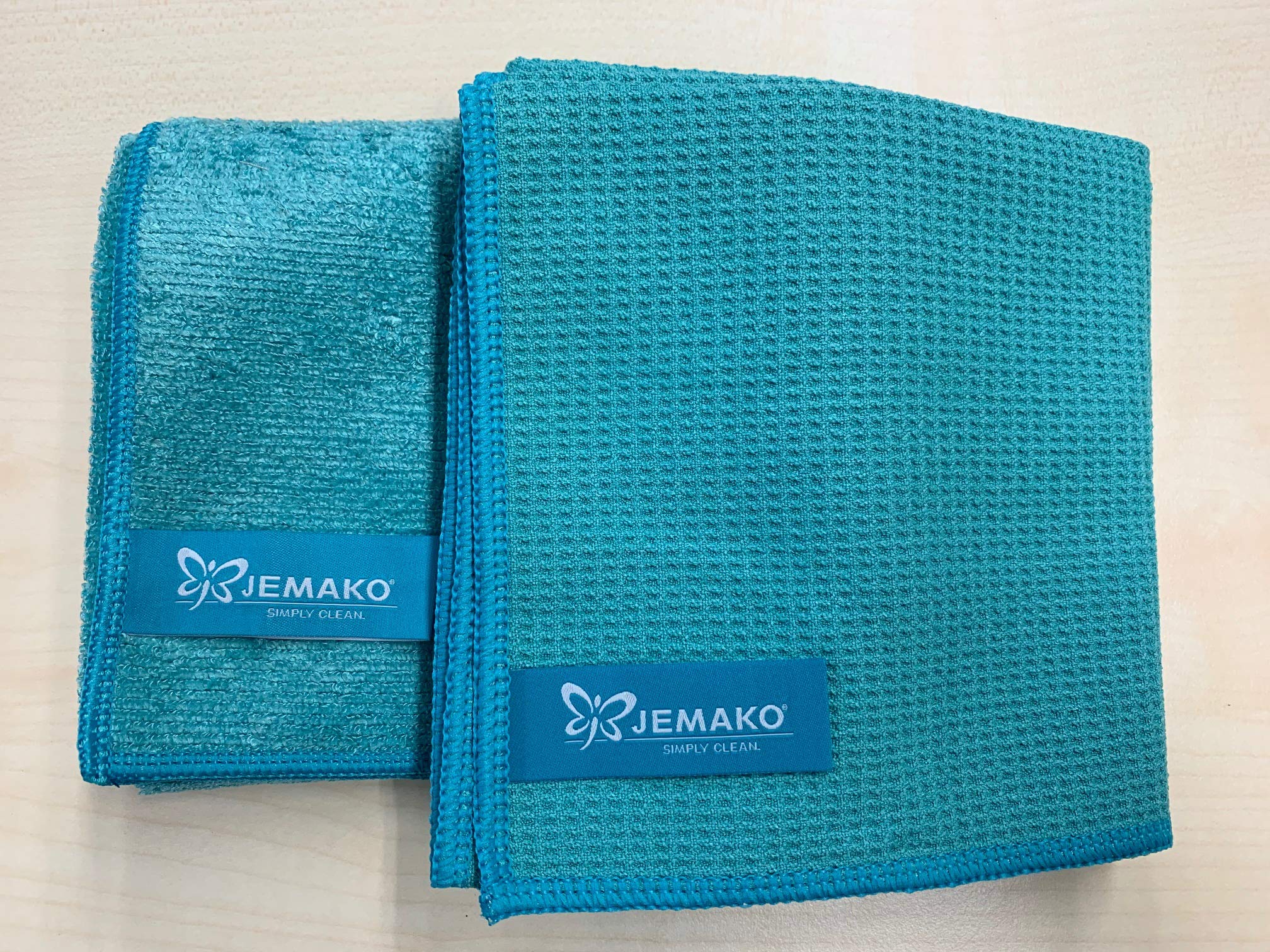 Jemako Set of 2 Dry Cloths Medium 45 x 60 cm + Professional Cloth Medium 40 x 45 cm Turquoise