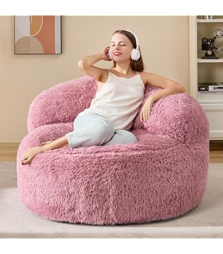 2771 Pouf Rond Rose Clair Où Les Enfants Peuvent Se Détendre