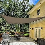 TANG Sunshades Depot Brown 18' x 24' Sun Shade Sail Rectangle Canopy Shade Cover UV Block for Backyard Pergola Porch Deck Gar