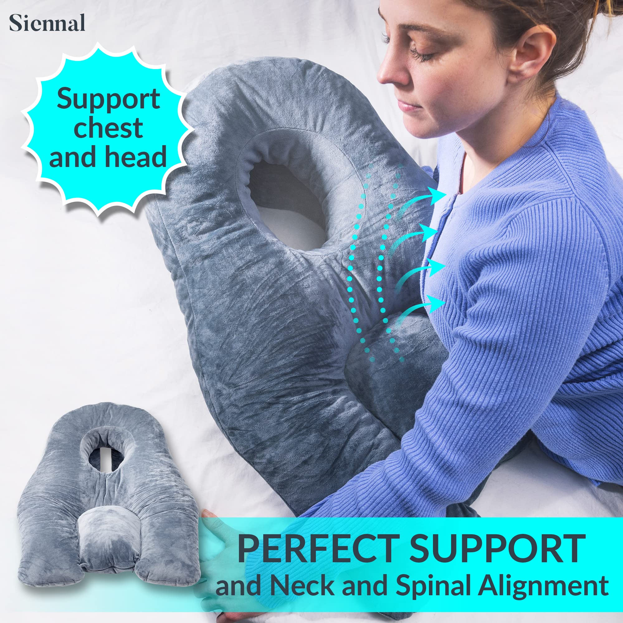 Face Down Pillow for Sleeping - for BBL or Eye Surgery Recovery - Prone Pillow for Vitrectomy, Retinal Surgery or Home Massages - CertiPUR-US® Certified Shredded Memory Foam