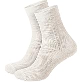 FlaxSox mens Special Thin Breathable Organic Linen Pack of 5 Socks, Beige, 7-9