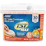 Camco TST Ultra-Concentrated Orange Citrus Scent RV Toilet Treatment Drop-Ins, Formaldehyde Free, Breaks Down Waste And Tissu