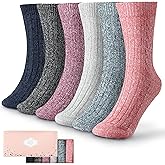 ICEIVY Socks For Women Wool Winter Warm Thick Thermal Casual Comfy Crew Vintage Fuzzy Socks Gifts for Women