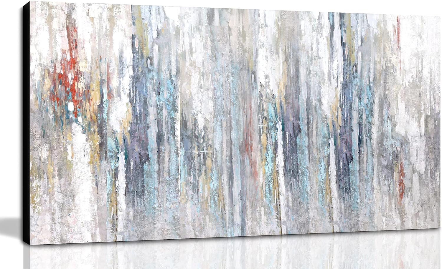 Paintings - Kureful Abstract Wall Art Room Decor Hand Painted Pictures for Wall White Wall Decor Paintings for Bedroom Grey Wall Decorations for Office Hotel Decor 23