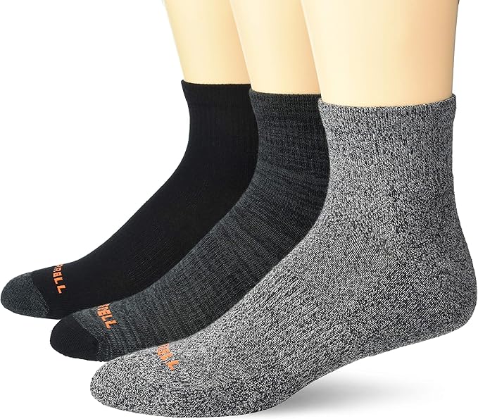 Merrell Midweight Cushion Ankle Quarter Socks 4Pair Black SM/MD (US