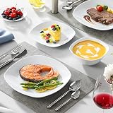 MALACASA Elisa 12-Piece Dinnerware Set for 4, Gray White Porcelain view 8