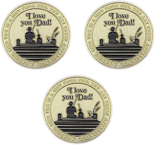 Amazon 父の日コイン I Love You Dad 感謝のトークン 3個セット ゴールドメッキチャレンジコイン 箴言 7 神の人 お父さんやおじいちゃんへのユニークなギフトアイデア 娘 息子 妻からのギフト 通販