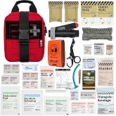 RHINO RESCUE IFAK Trauma Kit Pro with CAT Tourniquet (Red) | TCCC Compliant, Combat-Proven, Tactical Molle Pouch, Professional First Aid Kit, Military Medical Kit, HSA/FSA Approved