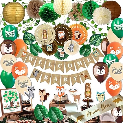 amazon woodland baby shower decorations
