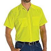 Red Kap Men's Enhanced Visibility Short Sleeve Ripstop Work Shirt