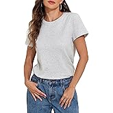 kayamiya Womens Short Sleeve Shirts Loose Fit Basic T-Shirts Summer Casual Tops