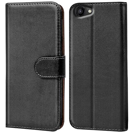 Verco Rainbow Jam Hülle, Handyhülle für Wiko Rainbow Jam Tasche PU Leder Flip Case Brieftasche - Schwarz