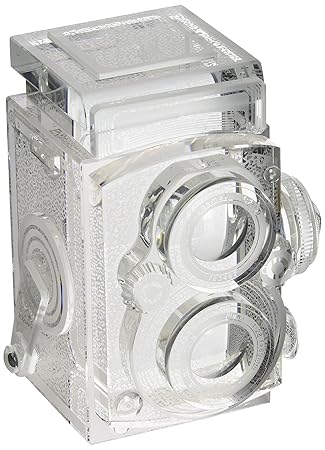 Fotodiox Crystal TLR Camera Display Model - 4/5 Sized Replica of Rolleiflex 2.8 camera with Zeiss Planar 80mm lens; Paperweig