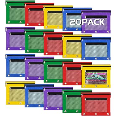 2-Pack Personalized Flip Folder Binder Pockets - Clear Top 3-Ring Pencil Pouches For School & Office