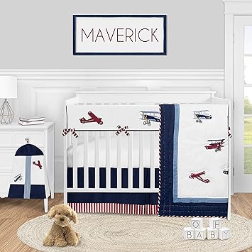 airplane crib bedding
