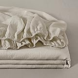 ATLINIA 100% Linen Fitted Sheet Mattress Cover - 1