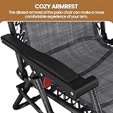 Yaheetech Zero Gravity Chair Outdoor Heavy Duty Folding Recliner with Cup Holder view 8