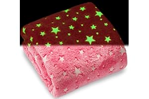 SP HOME GOODS Glow in The Dark Throw Blanket Gift for Girls and Kids Ages 4-14 and for Grandkids - Pink- 50 x 60 Inches Fun, Cozy Fleece Throw Blanket