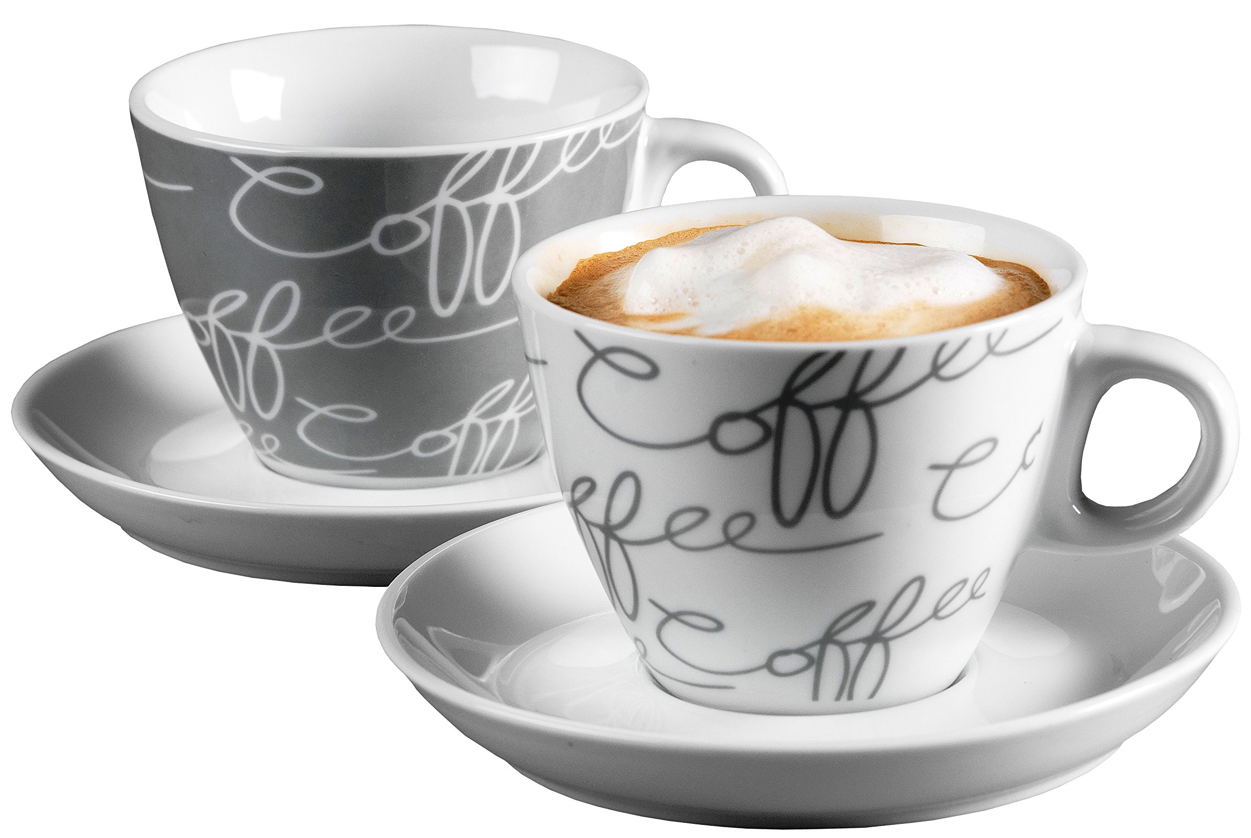 Ritzenhoff & Breker Cornello 005776 Cappuccino Set Grey [Two cups, Two Saucers]