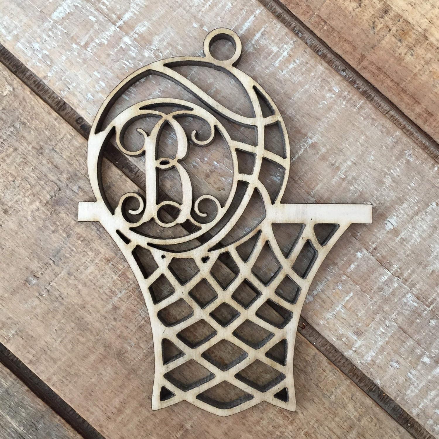 Monogram Basketball Christmas Ornament Personalized