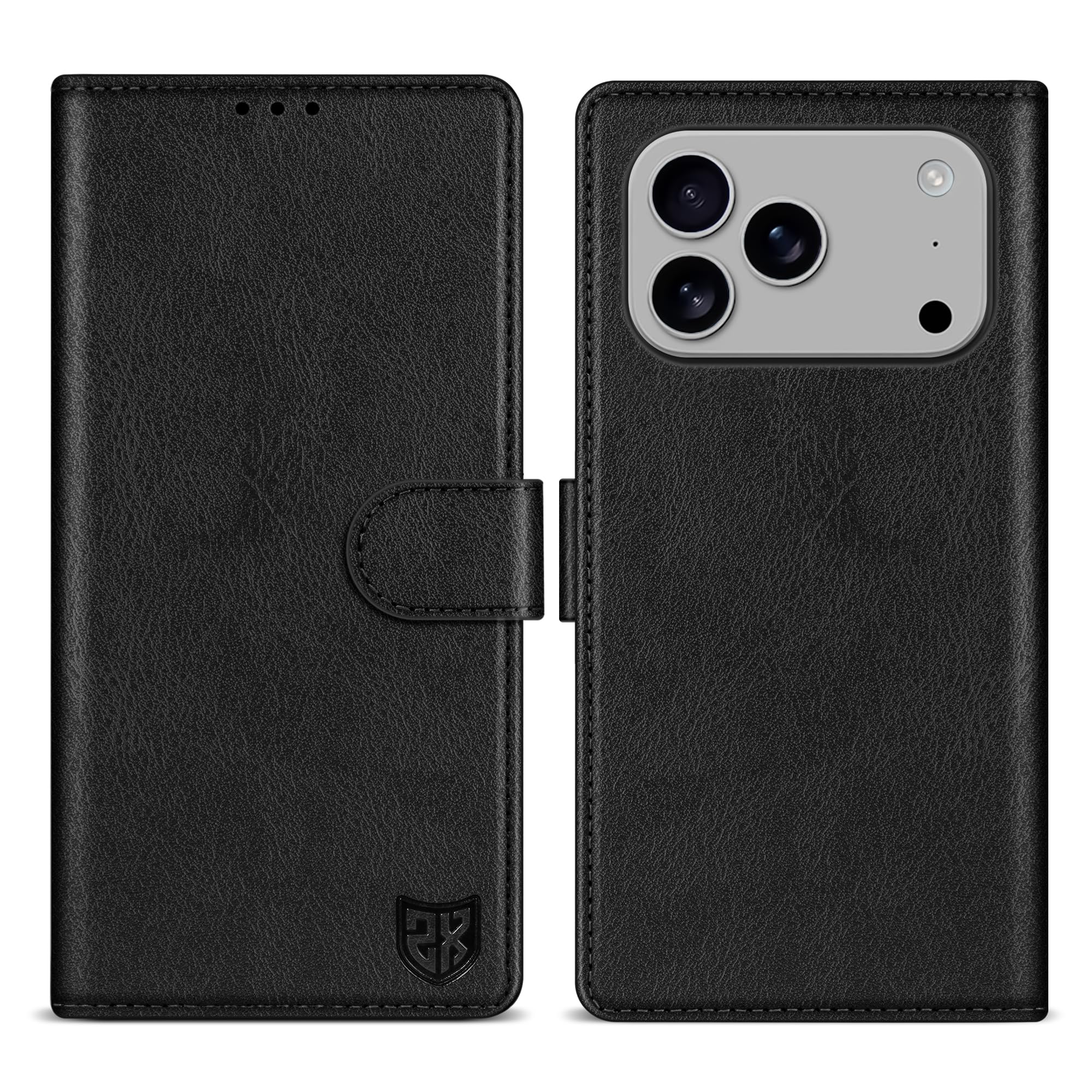 ZZXX for iPhone 17 Pro Max Wallet Case with [RFID Blocking] Card Slot Kickstand Magnetic Closure Leather Flip Fold Protective Phone Case for iPhone 17 Pro Max Case Wallet(Black-6.9 inch)