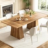 Rectangle Dining Table for 4-6 People,Wooden Table with Heavy Duty Legs
