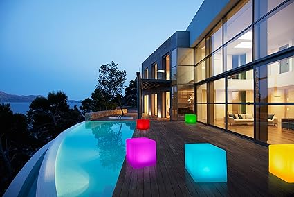 Bonetti LED Solar Gartenleuchte Würfel / Cube / 8 Farben / optionaler Farbwechsel / ca. 30 x 30 cm / IP67 / RGB / Würfel Sola