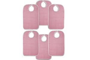 Pristine Linen Adult Bibs for Elderly Women Men Eating Bibs for Adults Senior Citizens, Clothing Protectors (Pack of 6)