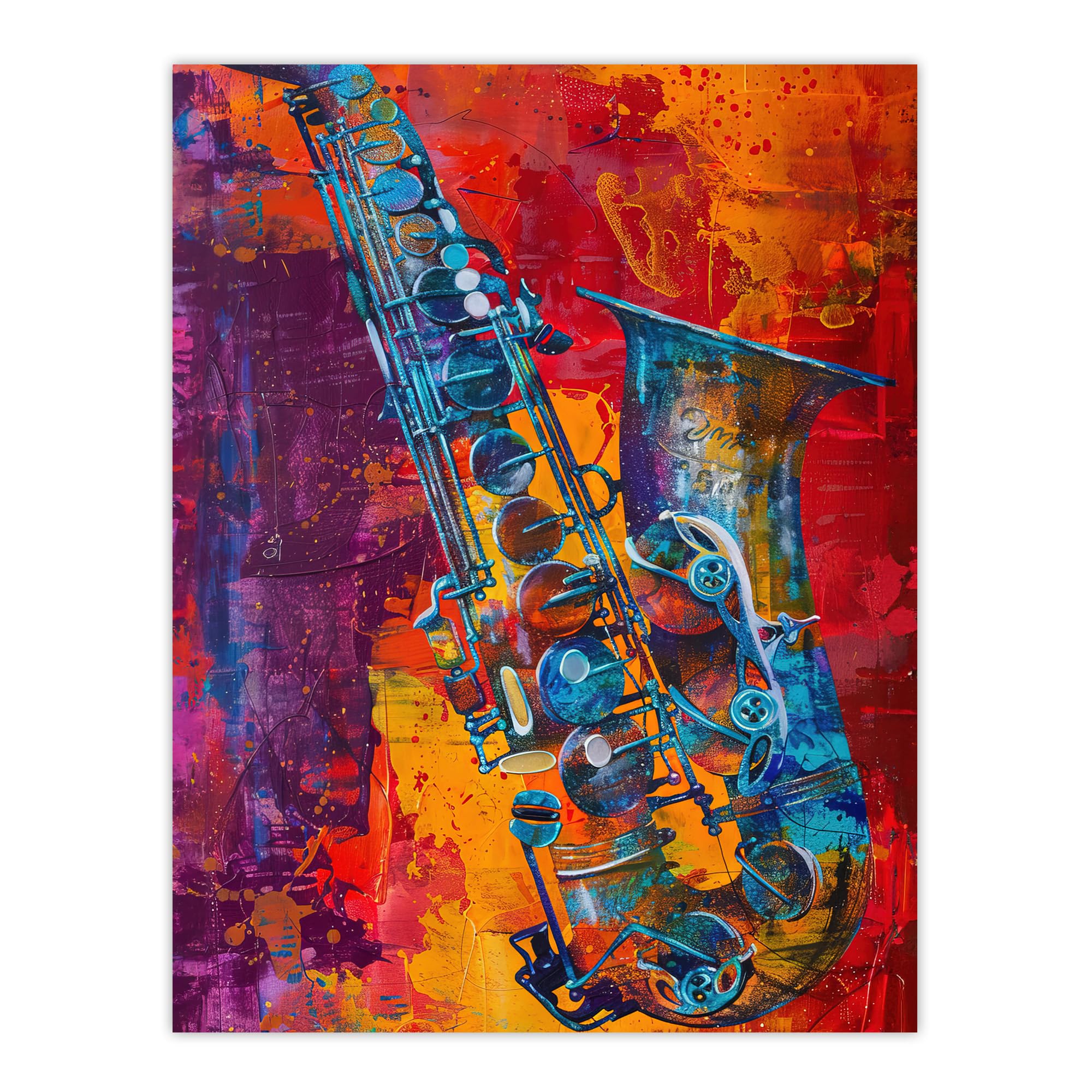 Artery8 Acid Jazz Music Saxophone Abstract Painting Living Room Extra Large XL Wall Art Poster Print