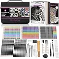 HIFORNY 136 PCS Drawing & Sketching Set,Pro Art Supplies With Graphite,Charcoal,Colored