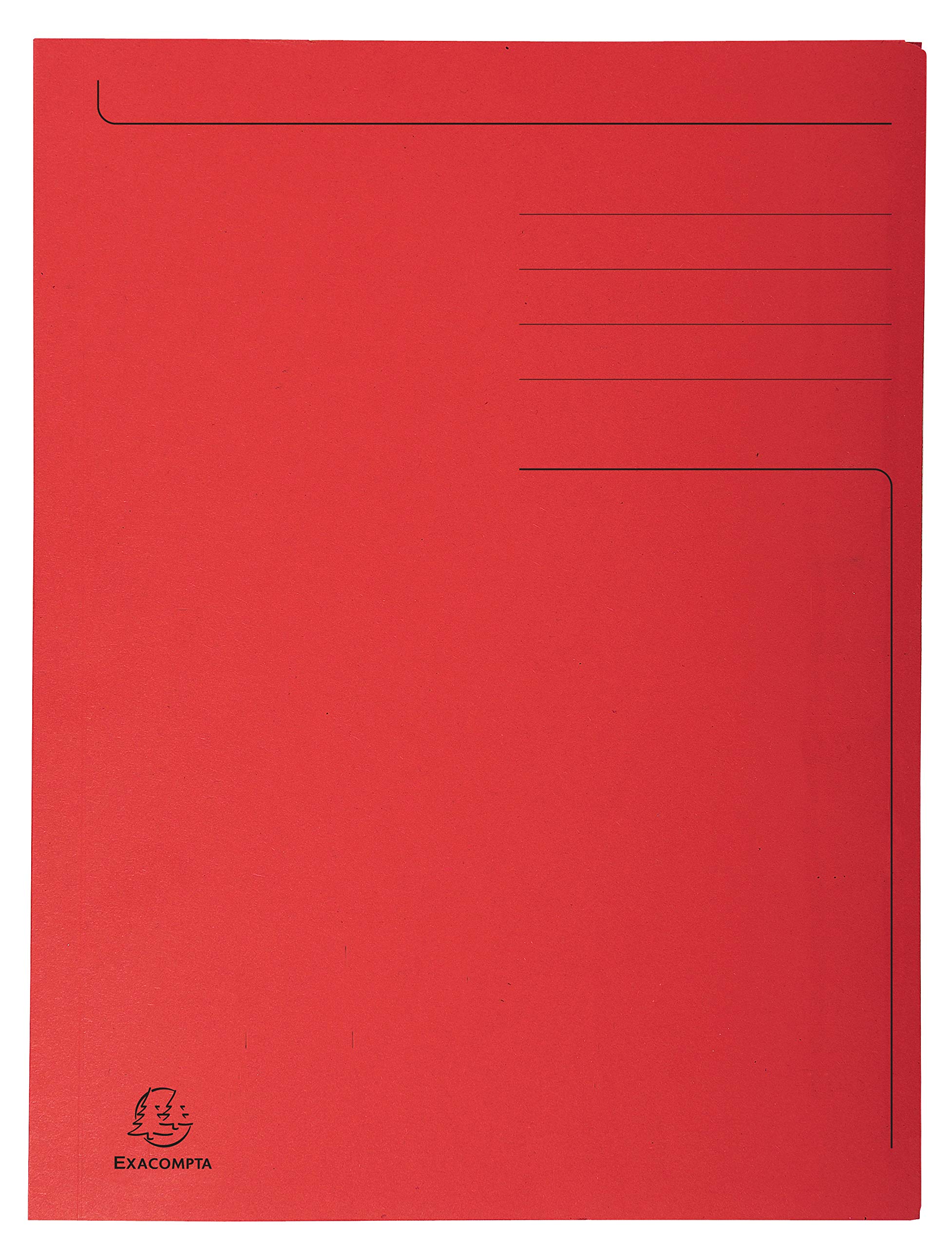 Exacompta - Ref 448003E - Forever Pre-Printed Square Cut Folder - A4 in Size, Suitable for Storing A4 Documents, Made from 280gsm Recycled Card - Red (Pack of 100)