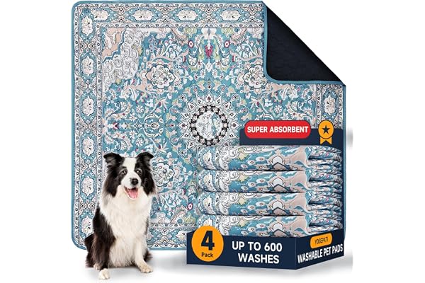 Washable Pee Pads for Dogs 4 Pack, Puppy Pads with Pheromones, 2026 Upgraded PuppyPad 18" x 24" Waterproof Non-Slip Reusable