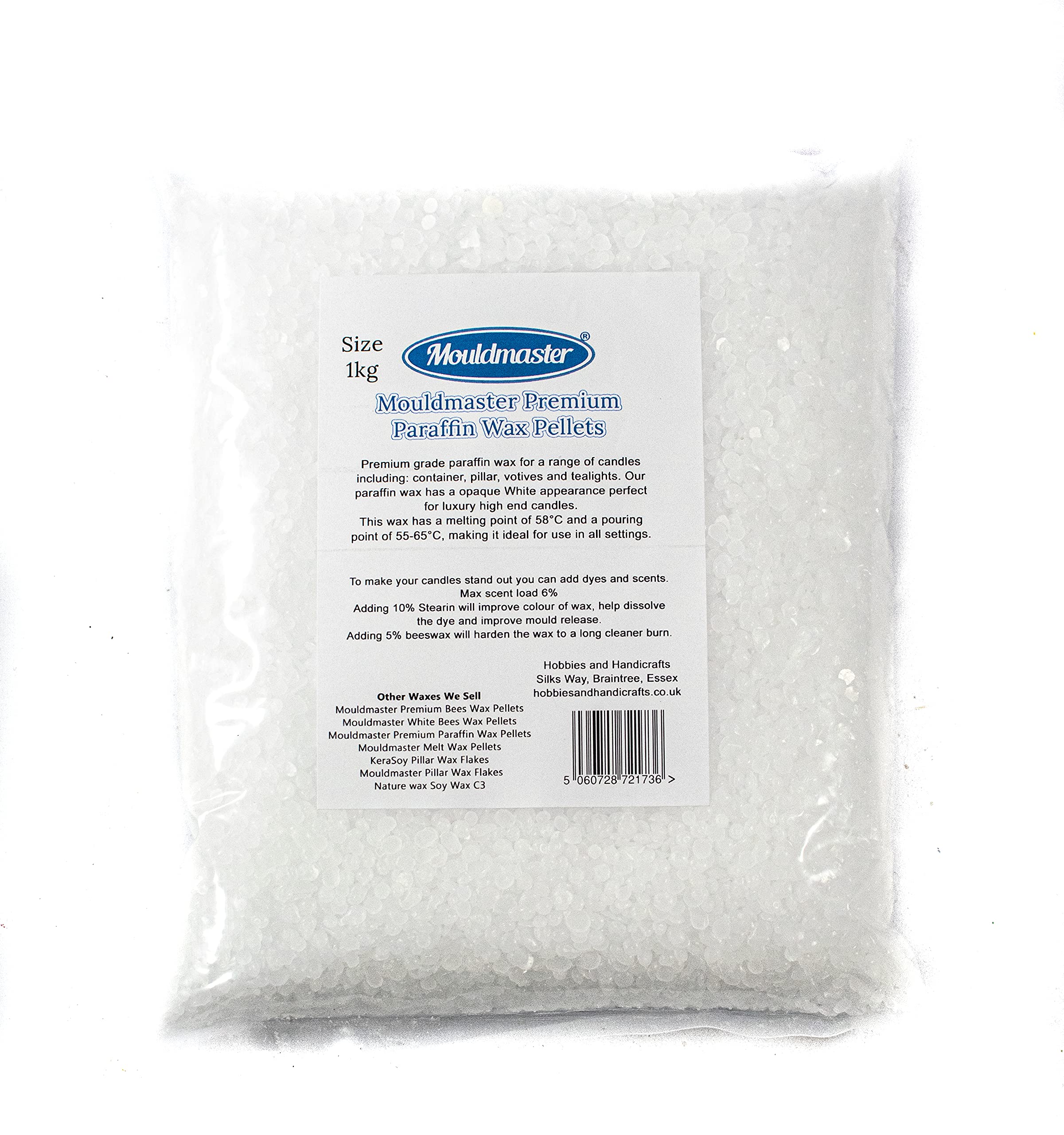 Mouldmaster Paraffin Wax, Translucent, 1kg