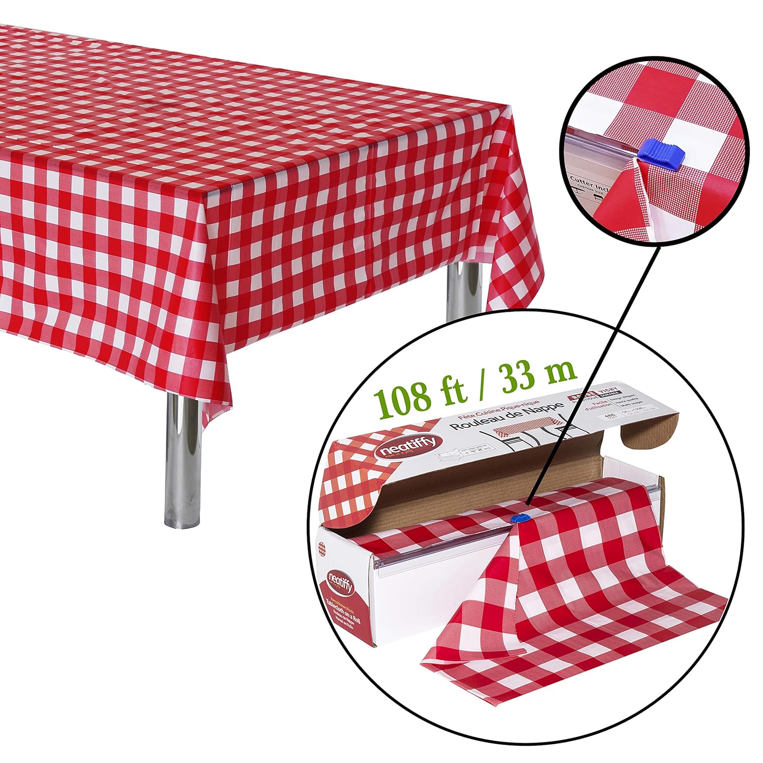 Amazoncom 54x108 Ft Equal 12pack Roll Table Cloth Picnicparty