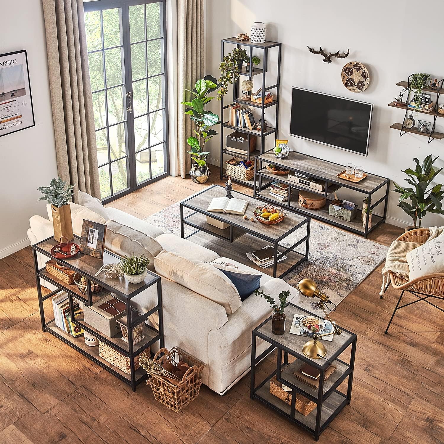 Linsy Home Coffee Table, Wood TV Stand with Storage Shelf for Home, Office, Hotel: Kitchen & Dining